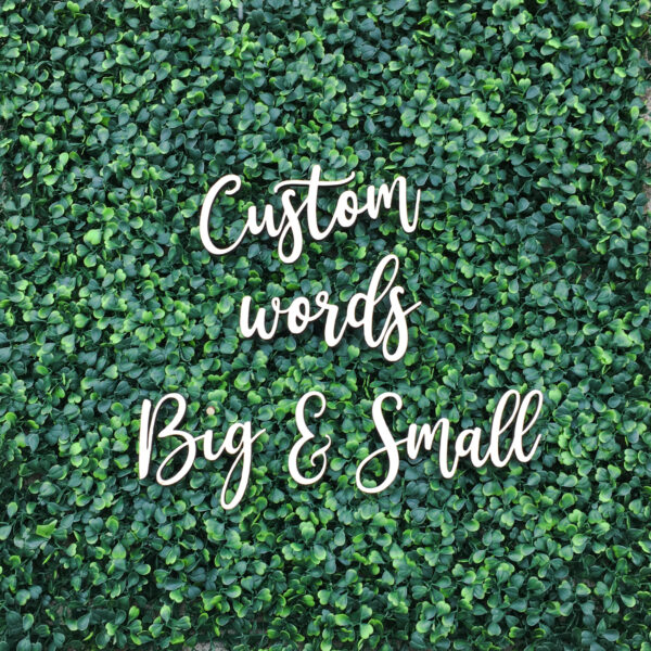 Laser Cut Wood Words Script Connected Letters