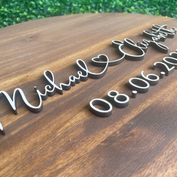 Laser Cut Wood Words Script Connected Letters
