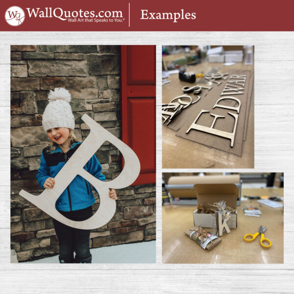 Laser Cut Wood Letters and Numbers