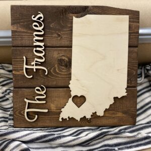 Home State Pallet Sign with Family Name
