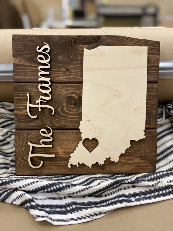 Home State Pallet Sign with Family Name