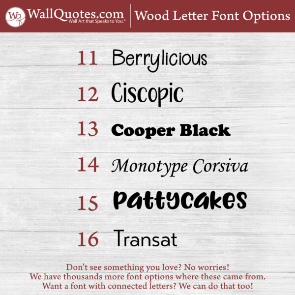 Laser Cut Wood Letters and Numbers