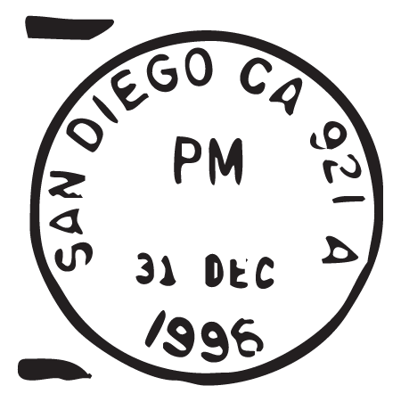 San Diego CA Dec 96 Postmark Wall Quotes™ Wall Art Decal
