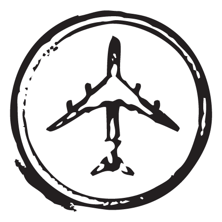 Airplane Circle Stamp Postmark Wall Quotes™ Wall Art Decal