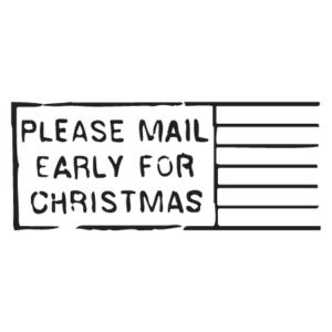 Mail Early for Christmas Postmark Wall Quotes™ Wall Art Decal
