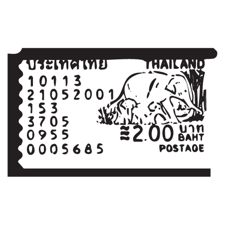 Thai Metered Mail Postmark Wall Quotes™ Wall Art Decal