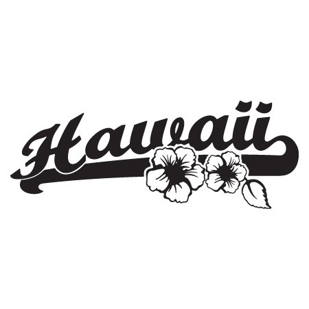 Hawaii Hibiscus Script Wall Quotes™ Wall Art Decal