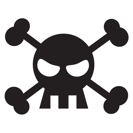 Cartoon Skull & Crossbones Wall Quotes™ Wall Art Decal