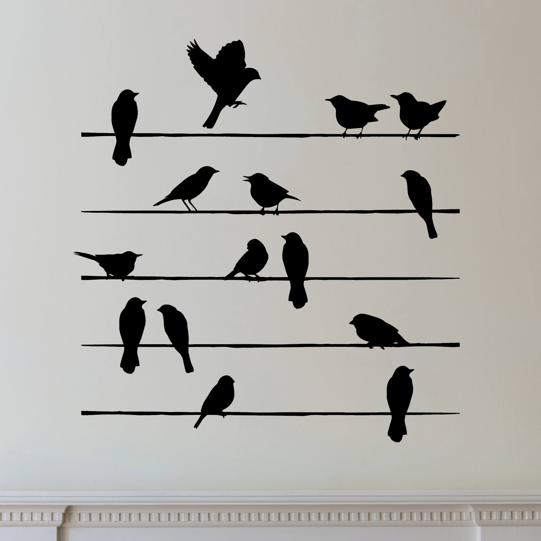 Birds On Wires Mural Wall Quotes™ Decal