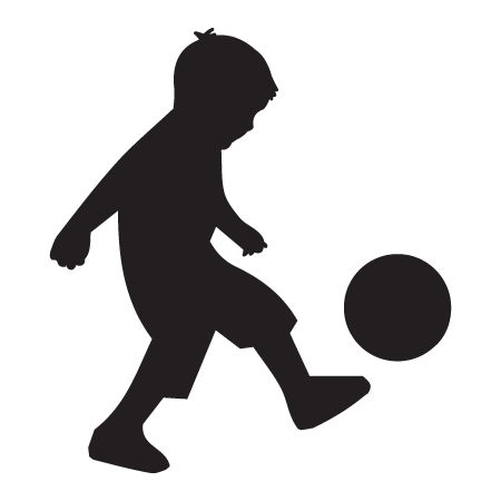 Little Boy Kicking A Ball Wall Quotes™ Wall Art Decal