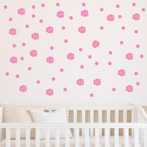 Doodle Flower & Polkadots Wall Quotes™ Decal Kit