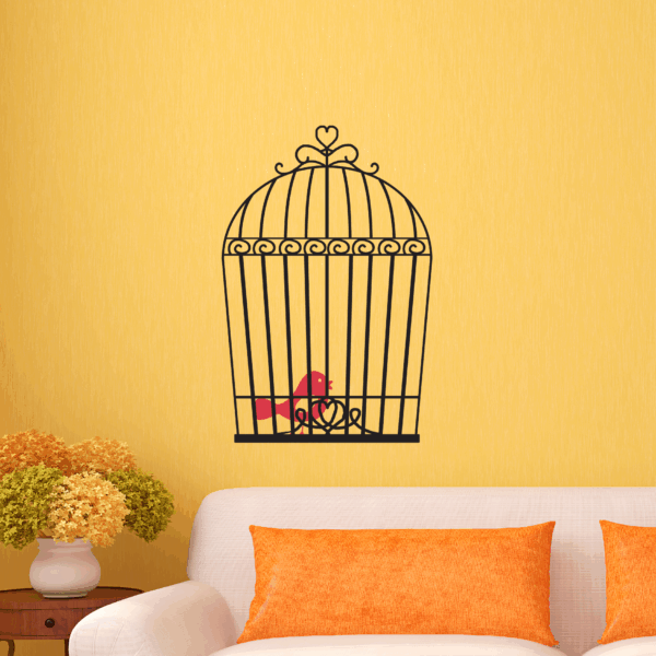 Vintage Bird Cage Wall Quotes™ Wall Art Decal