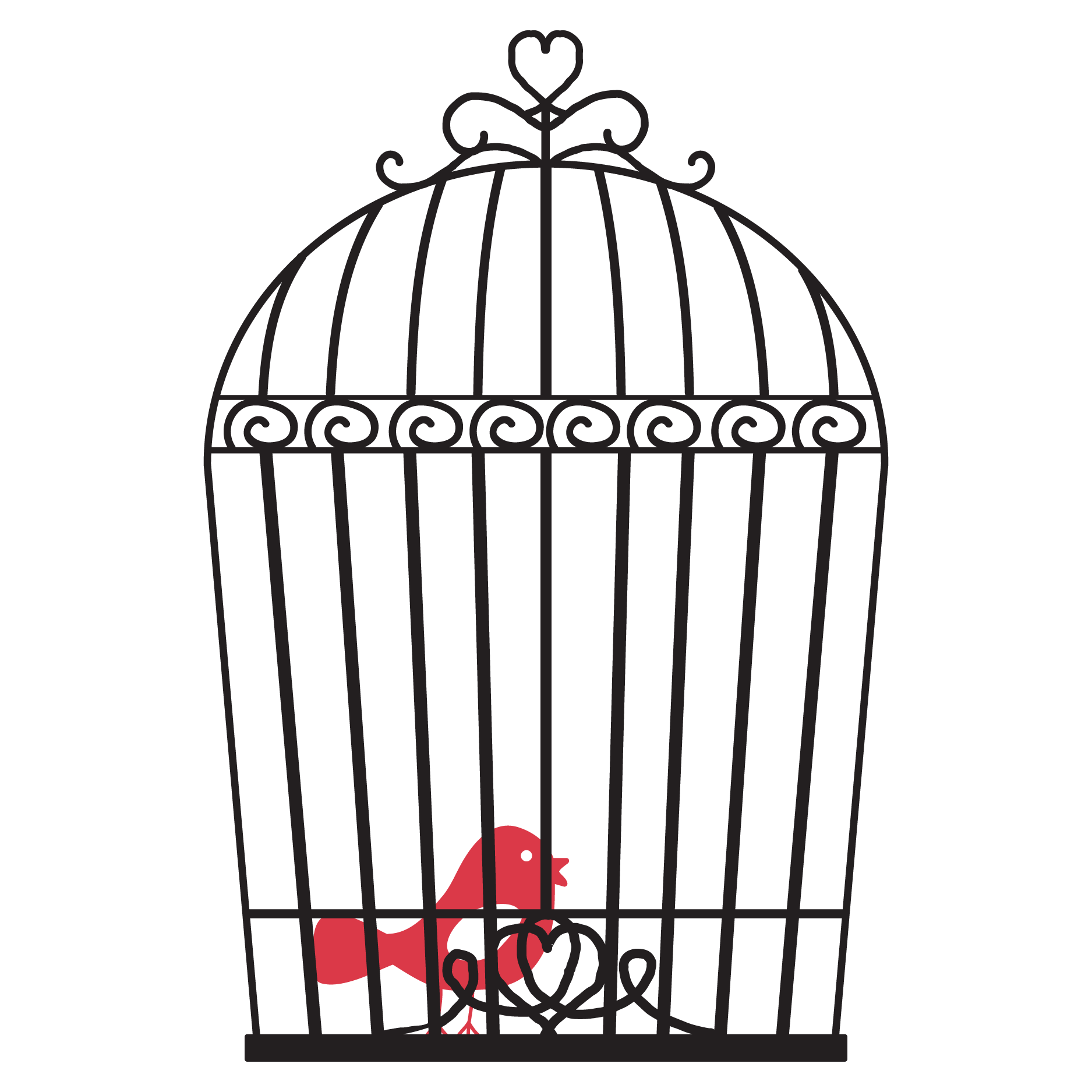Vintage Bird Cage Wall Quotes™ Wall Art Decal