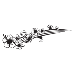 Hibiscus Swoosh Design Wall Quotes™ Wall Art Decal