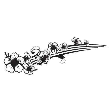 Hibiscus Swoosh Design Wall Quotes™ Wall Art Decal