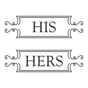 His & Hers Mirror Labels Wall Quotes™ Decal
