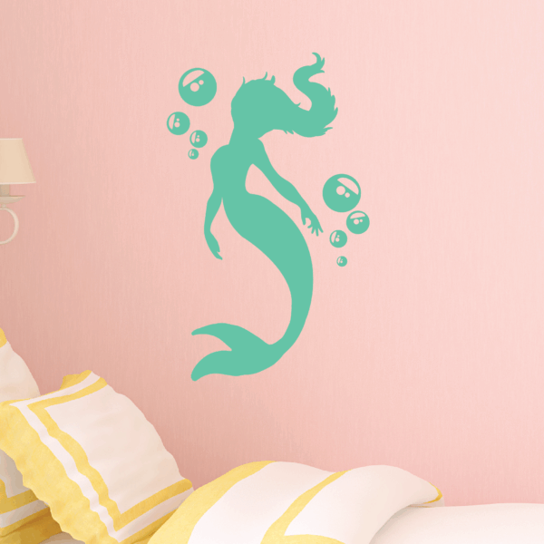 Bubbles Mermaid Wall Quotes™ Wall Art Decal
