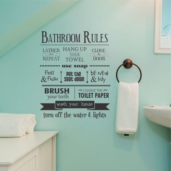 Bathroom Rules Wall Quotes™ Decal