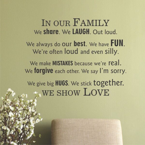 In Our Family We Show Love Wall Quotes™ Decal
