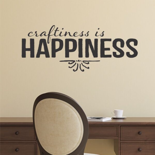 Craftiness is Happiness Handlettered  Wall Quotes™ Decal