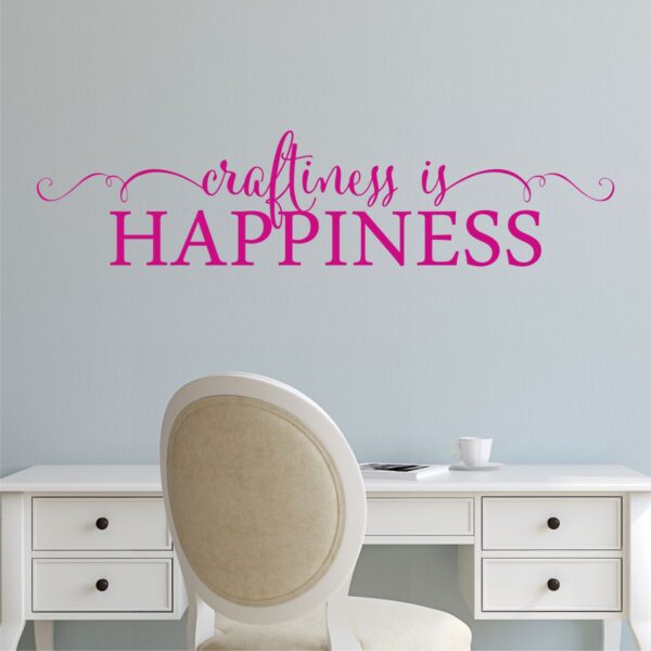 Craftiness is Happiness Swirls Wall Quotes™ Decal