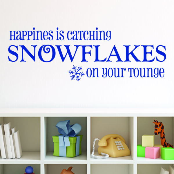 Happiness Is Catching Snowflakes Wall Quotes™ Decal