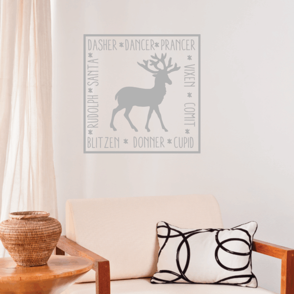Square Reindeer Names Wall Quotes™ Decal