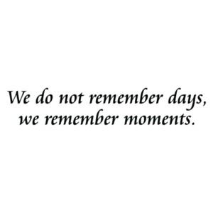 We Remember Moments Simple Wall Quotes™ Decal