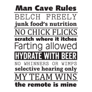Man Cave Rules Wall Quotes™ Decal