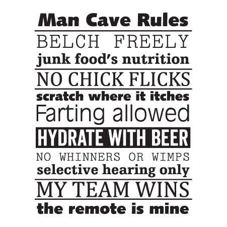 Man Cave Rules Wall Quotes™ Decal