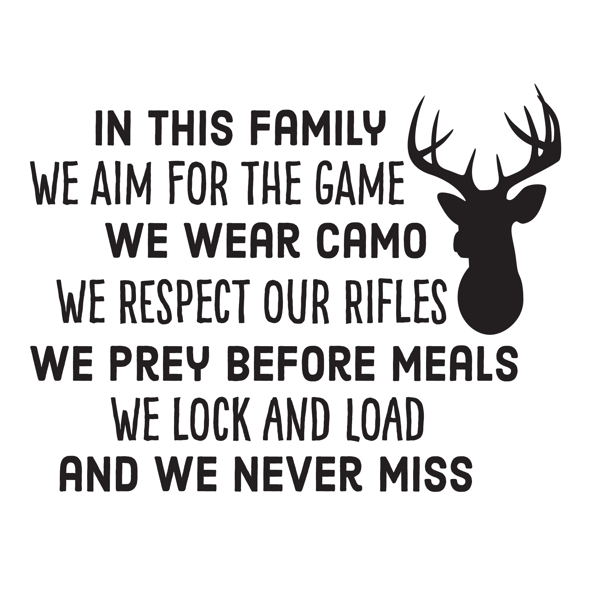Hunting Family Rules Wall Quotes™ Decal