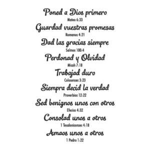 Bible Family Rules Spanish Wall Quotes™ Decal