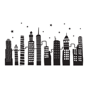 City Doodles By Night Wall Quotes™ Decal