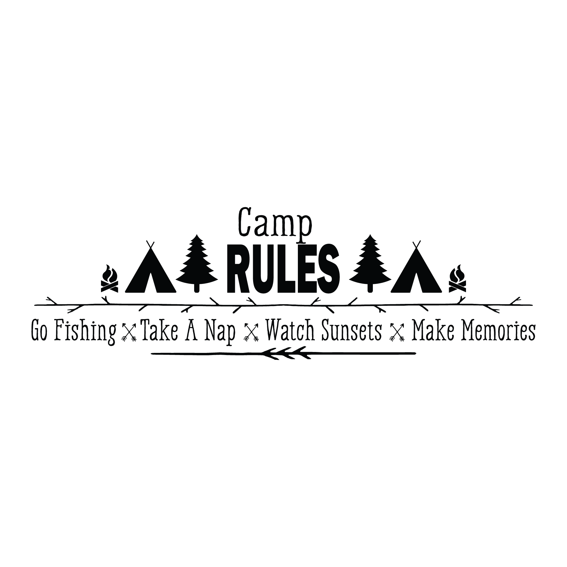 Camp Rules Wall Quotes™ Decal