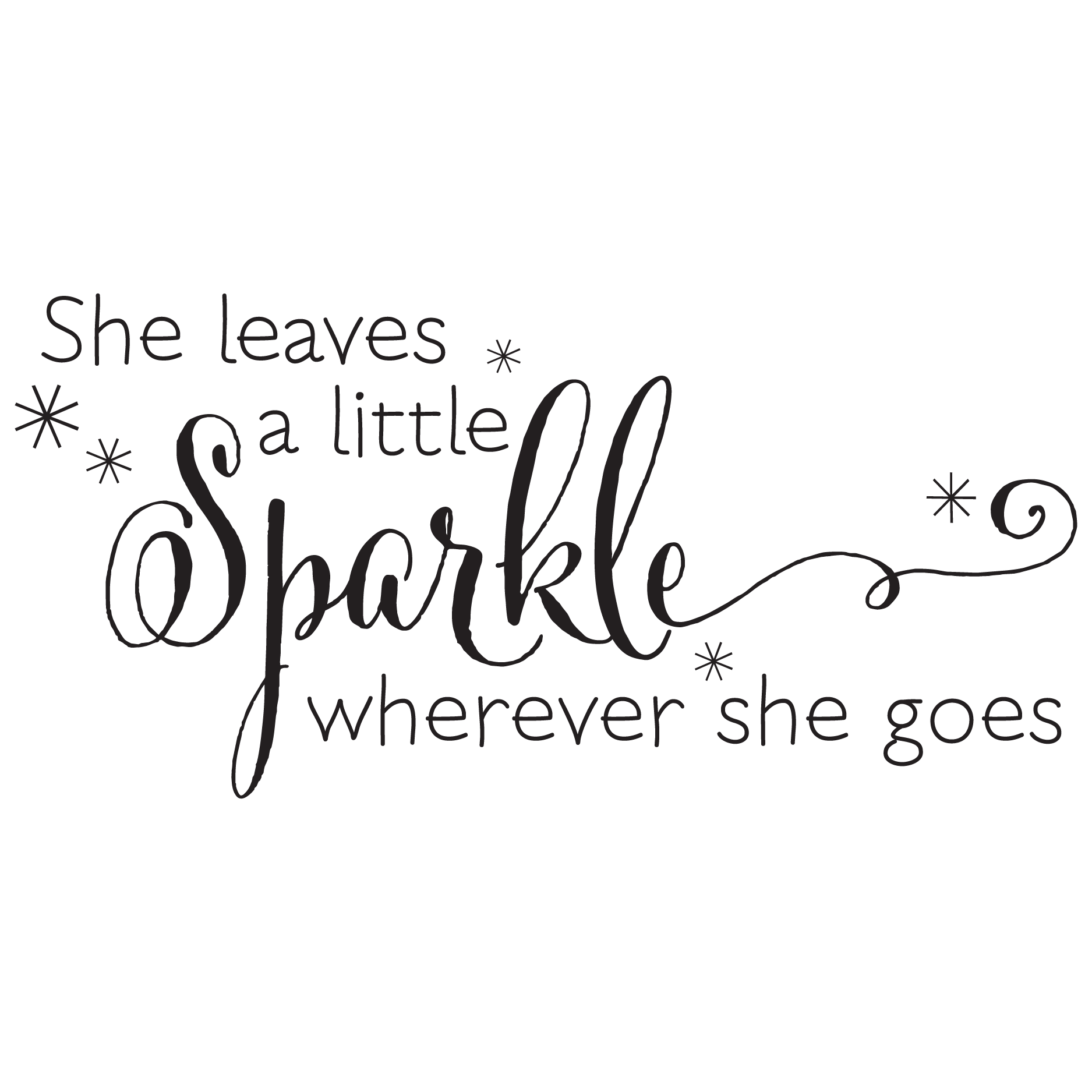 She Leaves A Sparkle Wall Quotes™ Decal