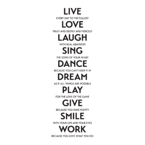 Live Love Laugh Sing Etc. Wall Quotes™ Decal