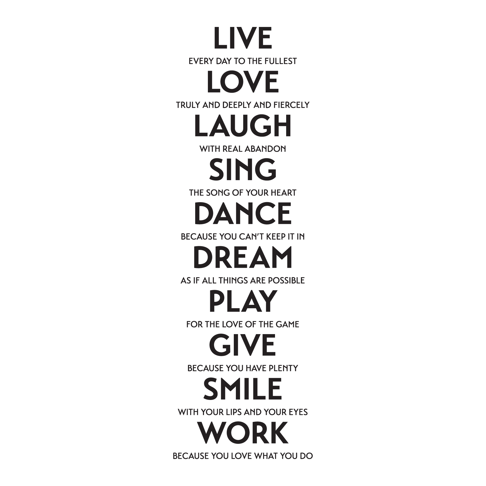 Live Love Laugh Sing Etc. Wall Quotes™ Decal