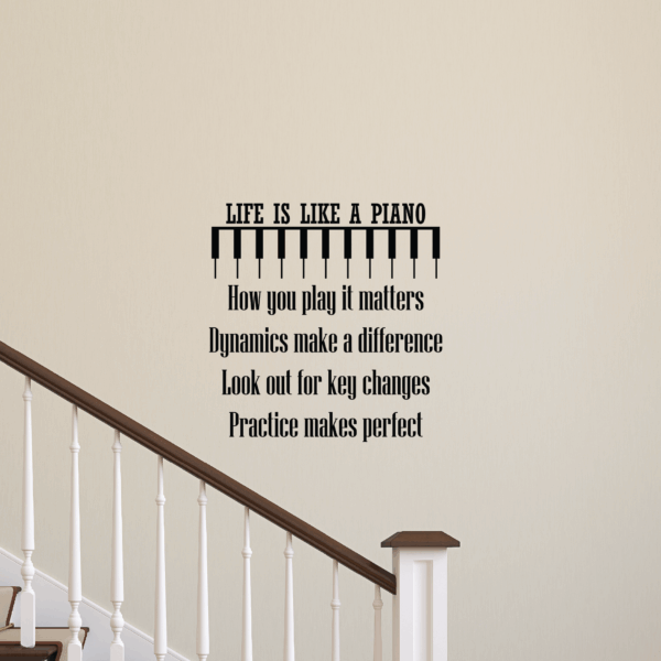 Life Is Like A Piano Wall Quotes™ Decal