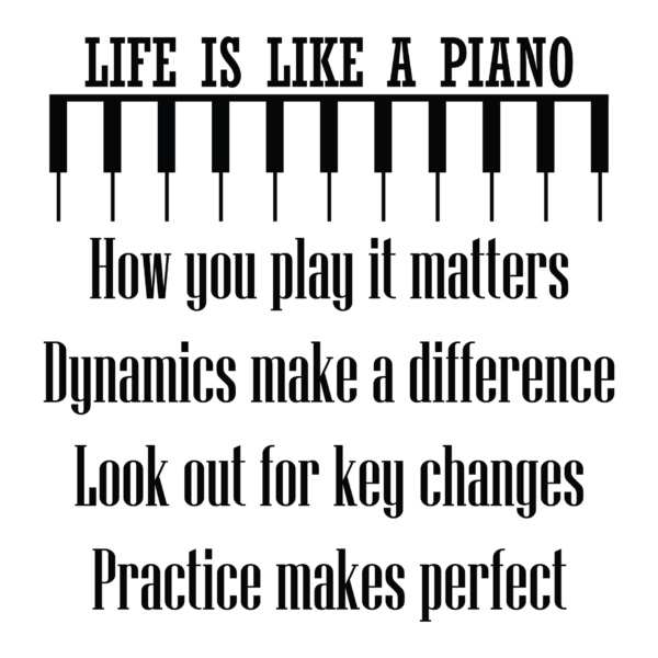 Life Is Like A Piano Wall Quotes™ Decal