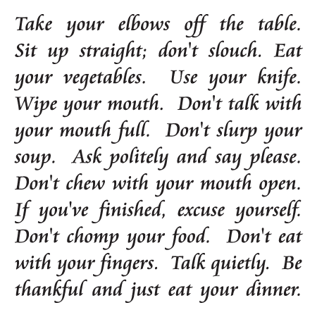 Classic Family Dinner Rules Wall Quotes™ Decal
