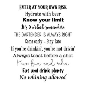 Bar Rules Wall Quotes™ Decal