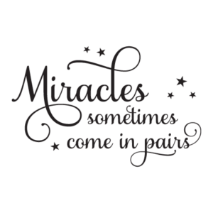 Miracles Come In Pairs Twins Nursery Wall Quotes™ Decal