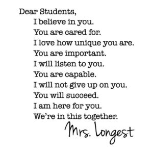 Dear Students Wall Quotes™ Decal