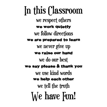 Extended Classroom Rules Wall Quotes™ Decal