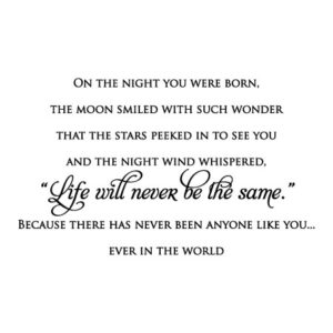 On The Night You Were Born Wall Quotes™ Decal