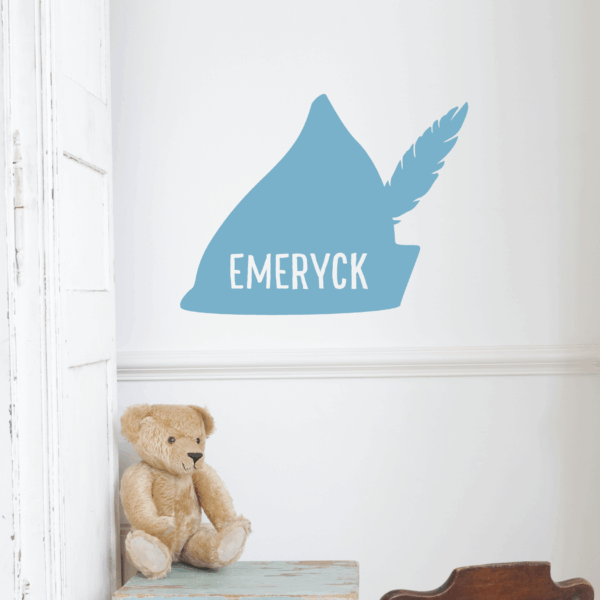 Custom Name & Feather Hat Wall Quotes™ Decal