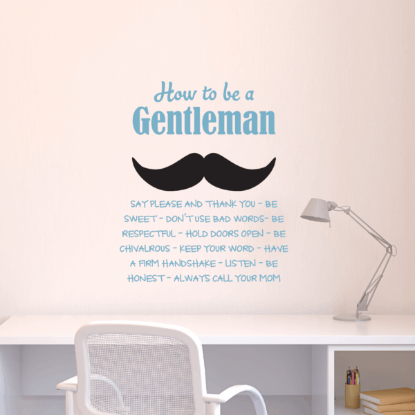 How To Be A Gentleman Rules Wall Quotes™ Decal