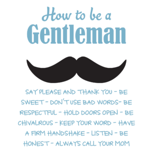 How To Be A Gentleman Rules Wall Quotes™ Decal