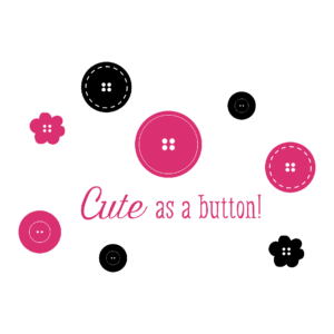Cute As A Button Girls Wall Qutoes™ Decal