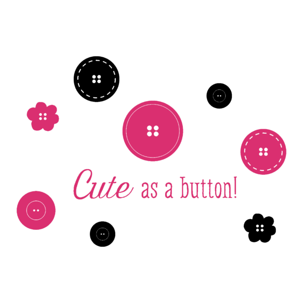 Cute As A Button Girls Wall Qutoes™ Decal